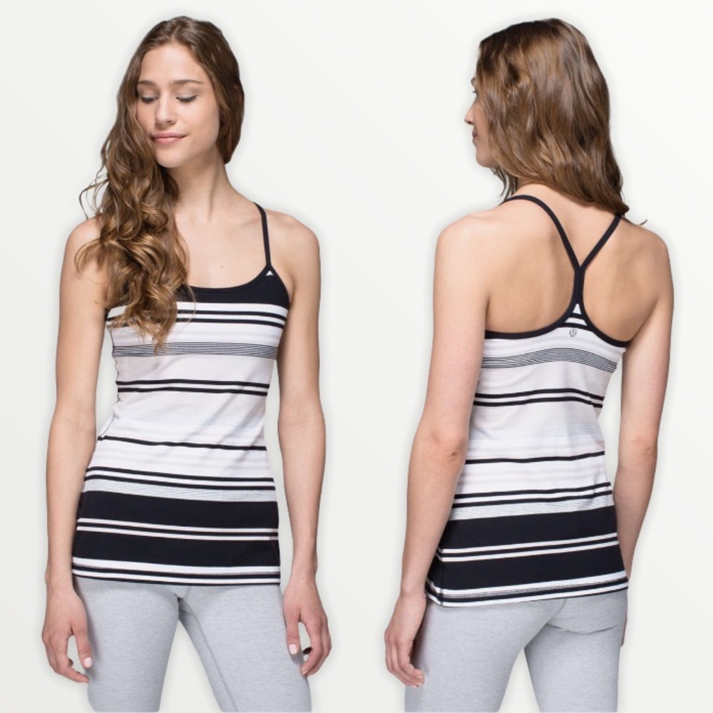 LULULEMON Power Y Striped Tank w/ Bra Cups